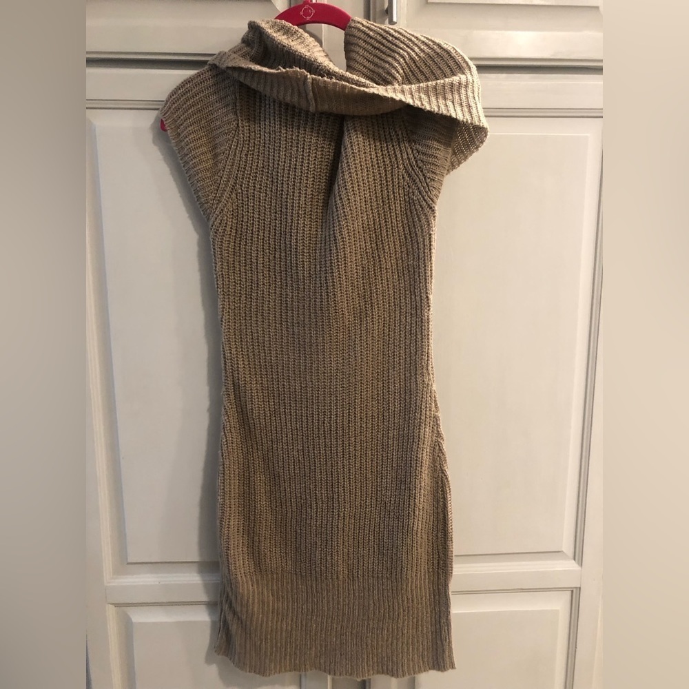 Tan cowl neck sleeveless sweater dress sz S - Picture 5 of 5